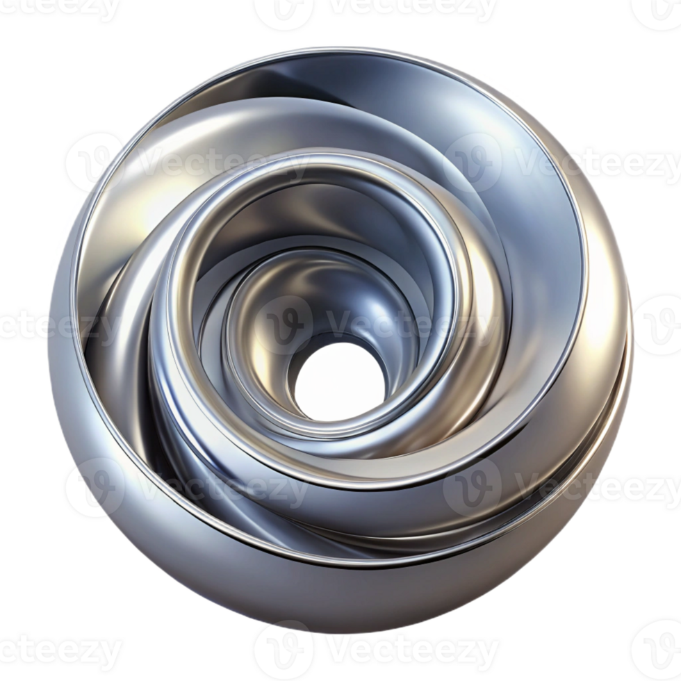 stunning contemporary A swirling vortex of liquid metal, chrome and silver, illuminated by a single, sharp spotlight from below original png