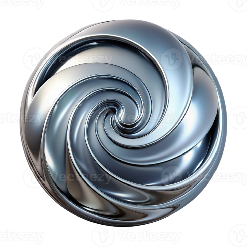beautiful abstract A swirling vortex of liquid metal, chrome and silver, illuminated by a single, sharp spotlight from below genuine png
