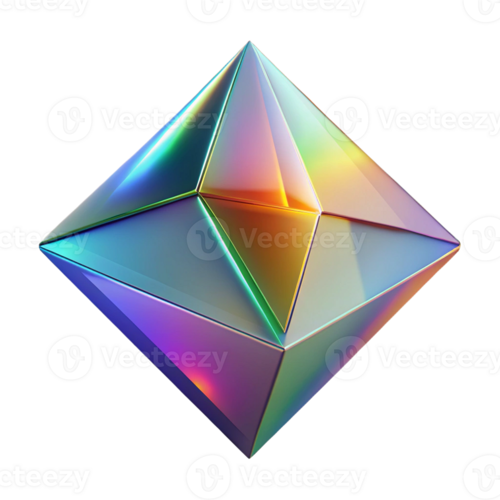 elegant contemporary A field of floating, geometric prisms, refracting light into a spectrum of colors, with sharp, defined edges and a minimalist aesthetic authentic png