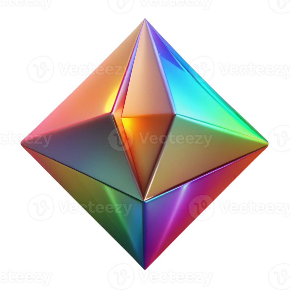 elegant modern A field of floating, geometric prisms, refracting light into a spectrum of colors, with sharp, defined edges and a minimalist aesthetic high resolution png