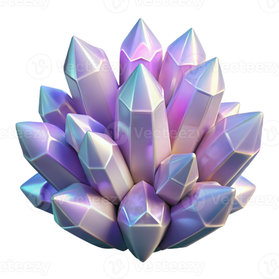 vibrant contemporary A cluster of crystalline structures, emitting a soft, internal glow, with intricate facets and a delicate, ethereal aesthetic authentic png
