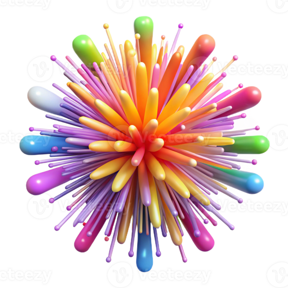 stunning artistic A dynamic explosion of colorful particles, resembling fireworks, with a high-energy composition and a celebratory atmosphere exclusive png
