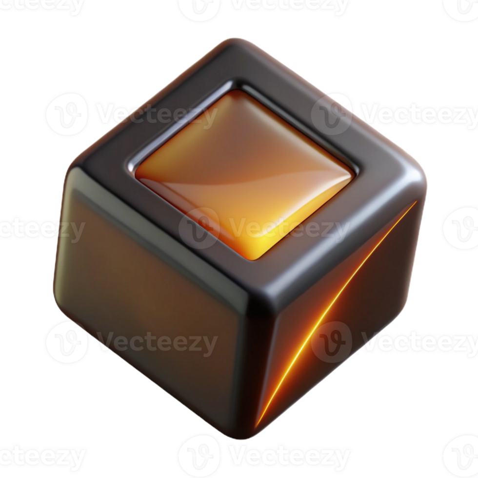 impressive abstract A single, levitating cube of polished onyx, emitting a subtle, internal glow, with sharp, defined edges and a minimalist aesthetic original png