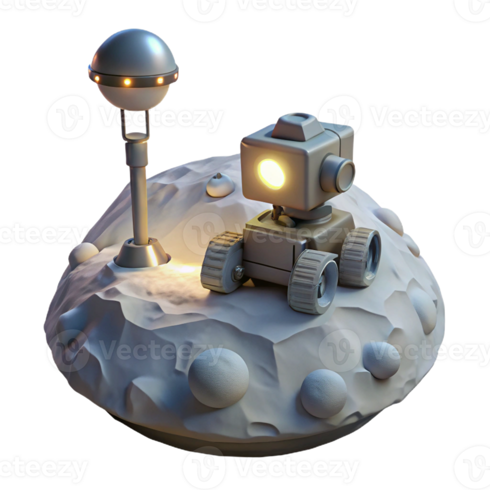 extraordinary rustic A lone, robotic probe, exploring the surface of a desolate, icy planet, illuminated by the faint light of a distant star. Photorealistic, minimalist style 4K png