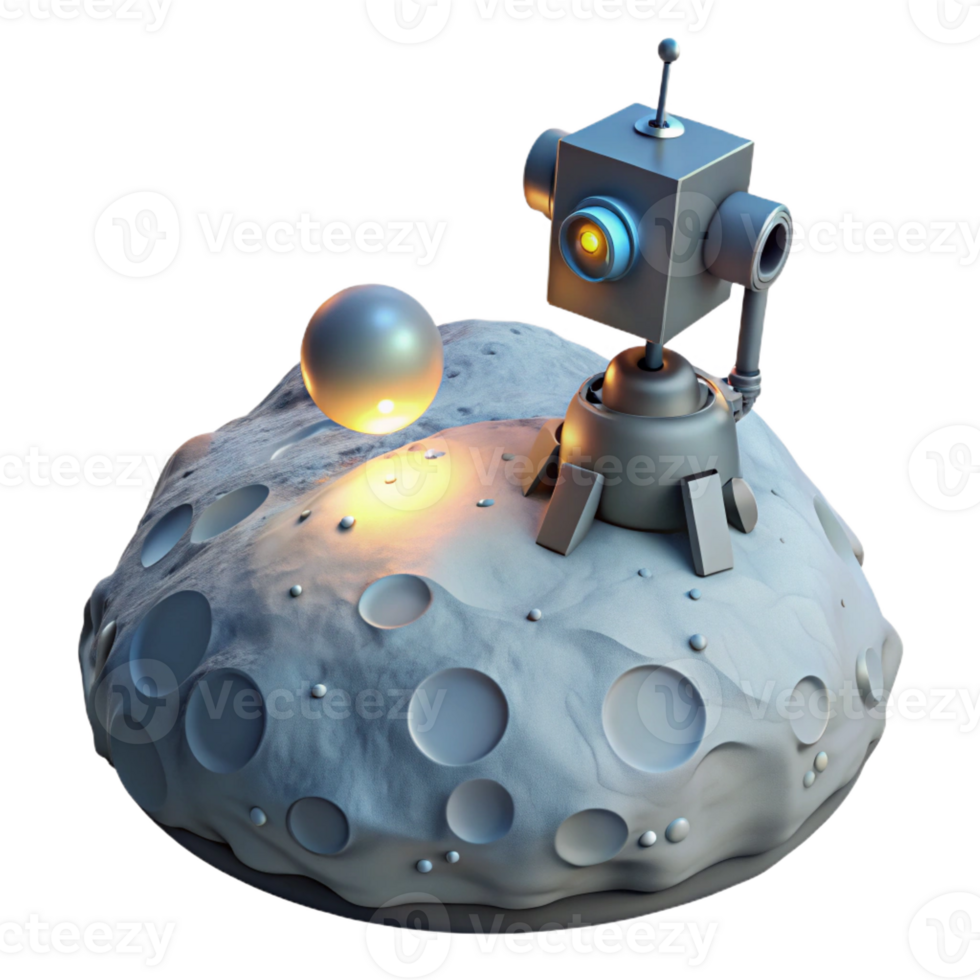 beautiful minimalist A lone, robotic probe, exploring the surface of a desolate, icy planet, illuminated by the faint light of a distant star. Photorealistic, minimalist style original png
