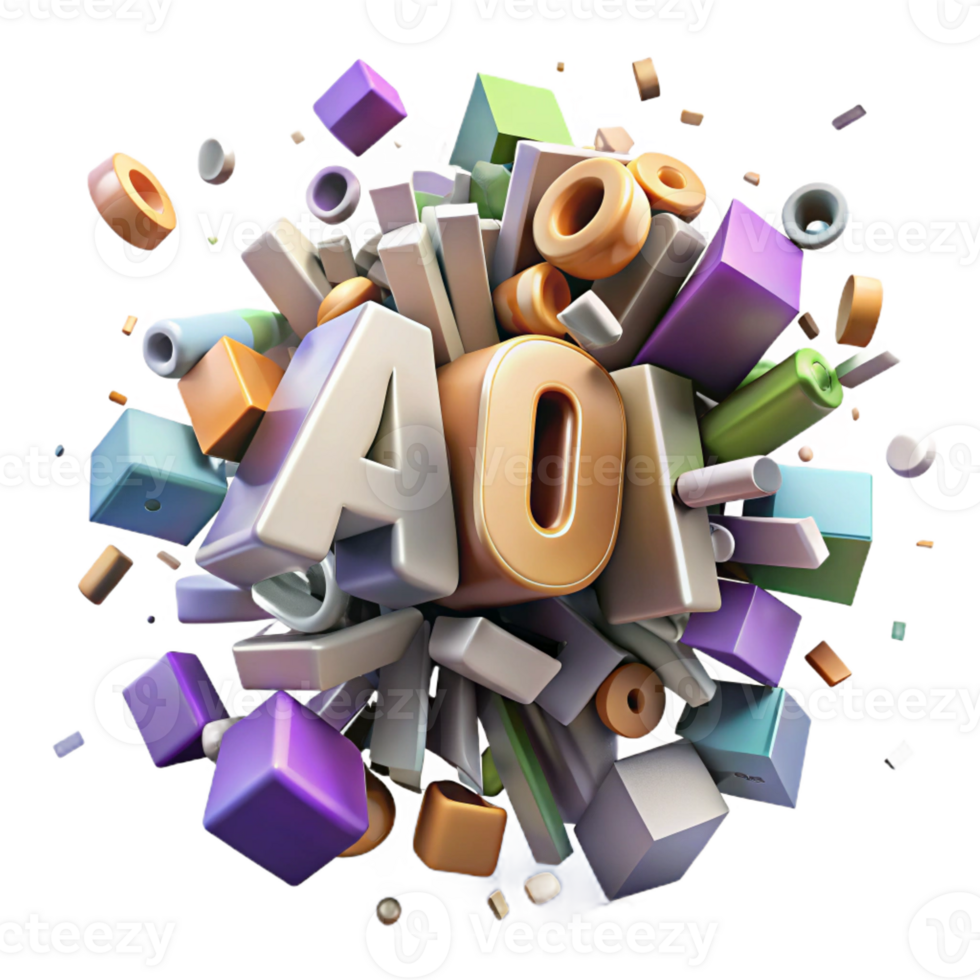 elegant creative A chaotic explosion of fragmented text, representing the flow of information, with a dynamic composition and a futuristic style original png