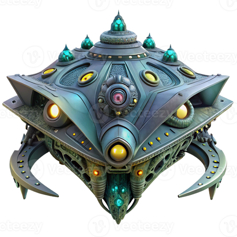 wonderful minimalist A massive, sentient spaceship, with glowing eyes and intricate, organic designs, traversing the cosmos. Surreal, biomechanical style 4K png