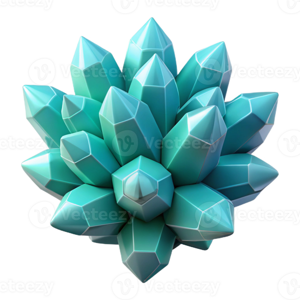 wonderful classic A cluster of crystalline structures, radiating a soft, internal glow of turquoise, geometric abstract, low-poly style, detailed png