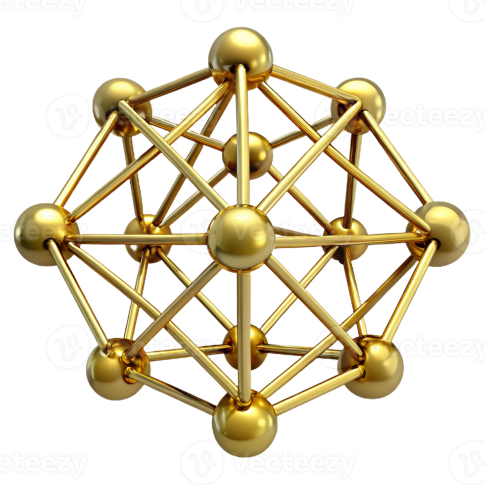 vibrant creative A network of interconnected golden wires, forming a complex, three-dimensional structure, dimly lit, Art Deco style, exclusive png