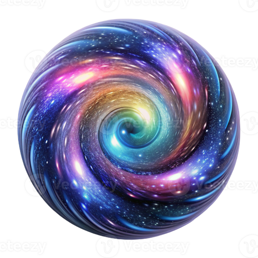 vibrant rustic A swirling galaxy of multicolored particles, converging towards a central point of white light, cosmic horror style, exclusive png