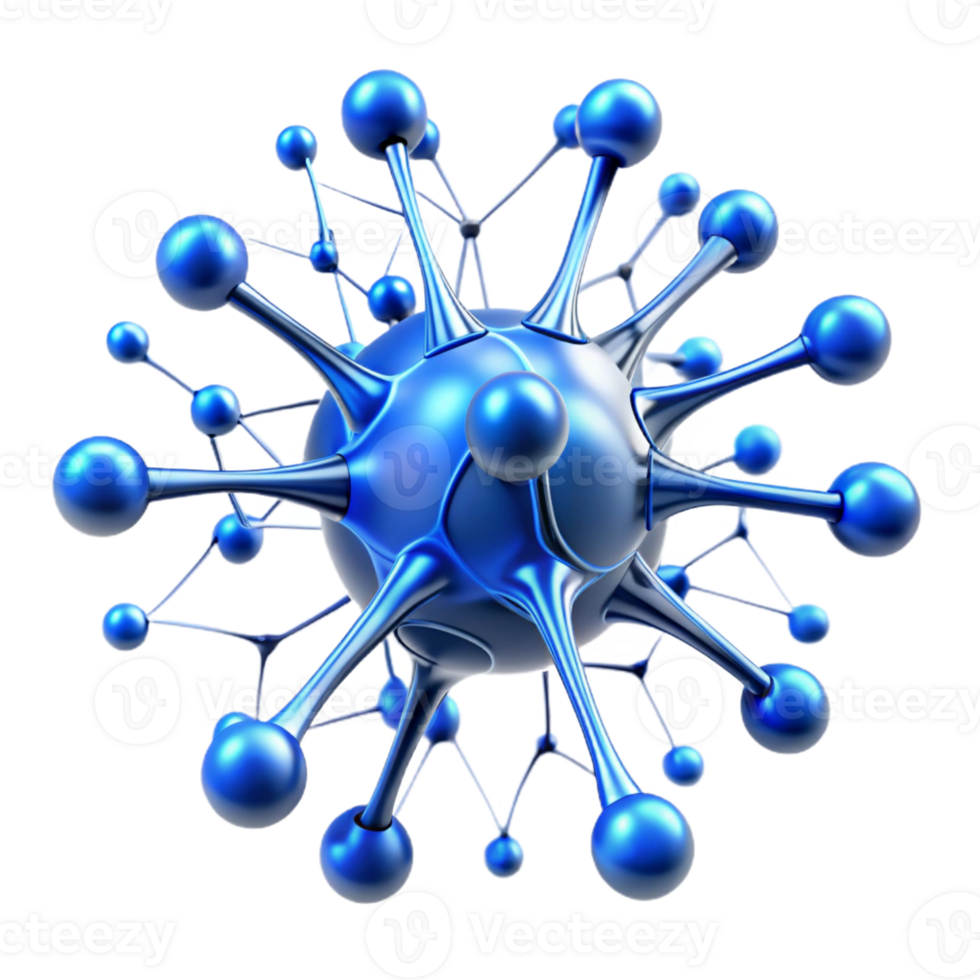 elegant abstract A network of interconnected neurons, firing with electric blue energy, microscopic detail, cyberpunk aesthetic, original png