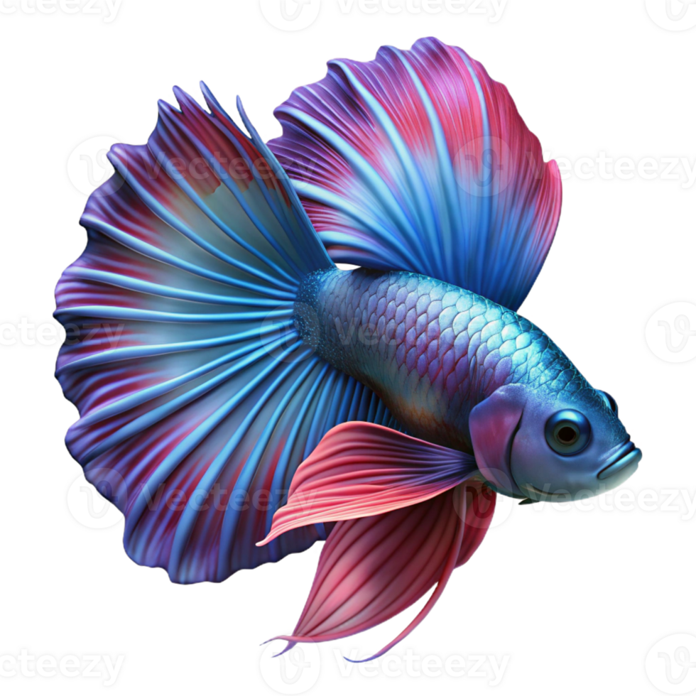 extraordinary modern A vibrant betta fish flaring its fins, intricate detail, dark background, macro photography style original png
