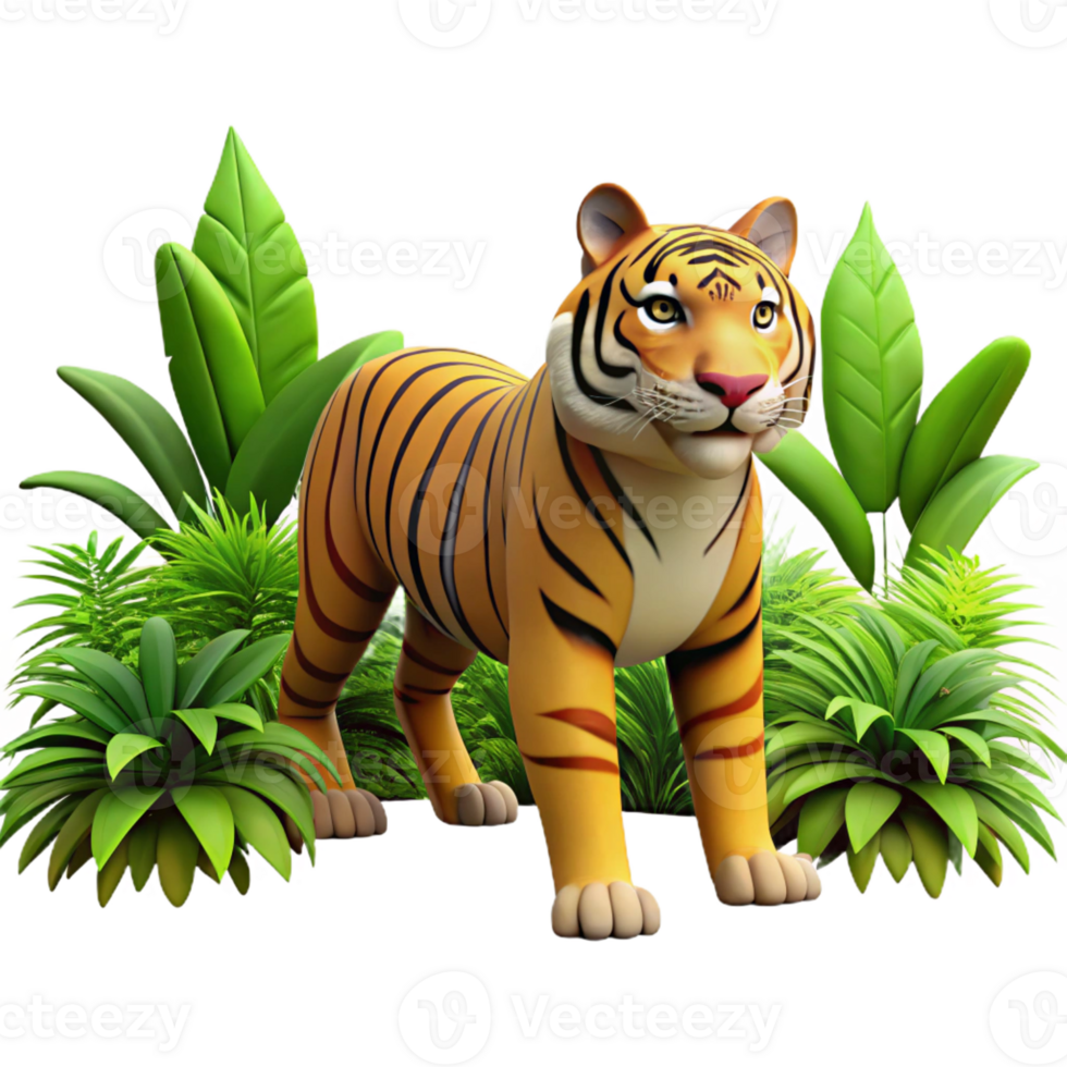 dramatic rustic A powerful tiger stalking through a dense jungle, dappled sunlight, hyperrealistic style premium png