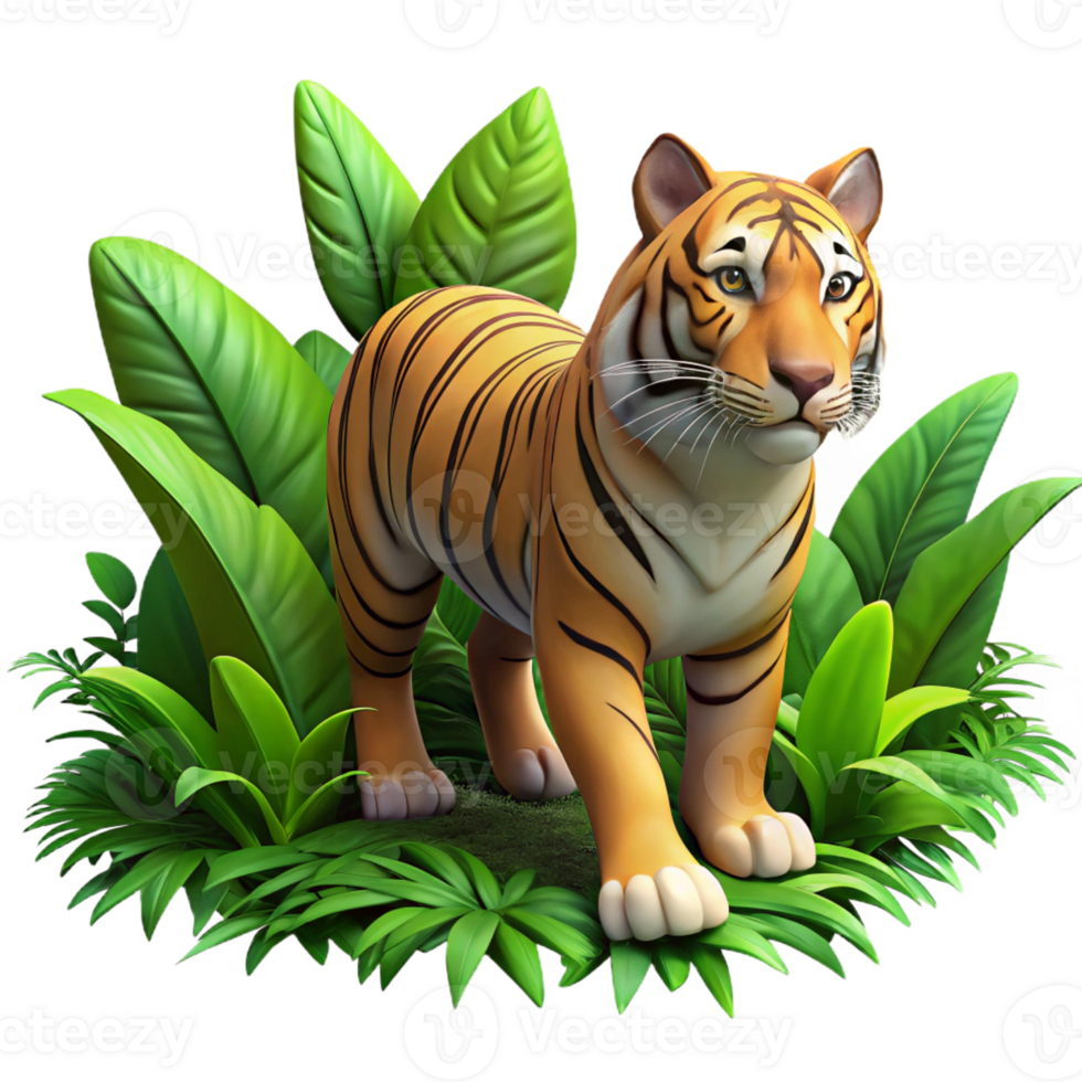 impressive rustic A powerful tiger stalking through a dense jungle, dappled sunlight, hyperrealistic style exclusive png