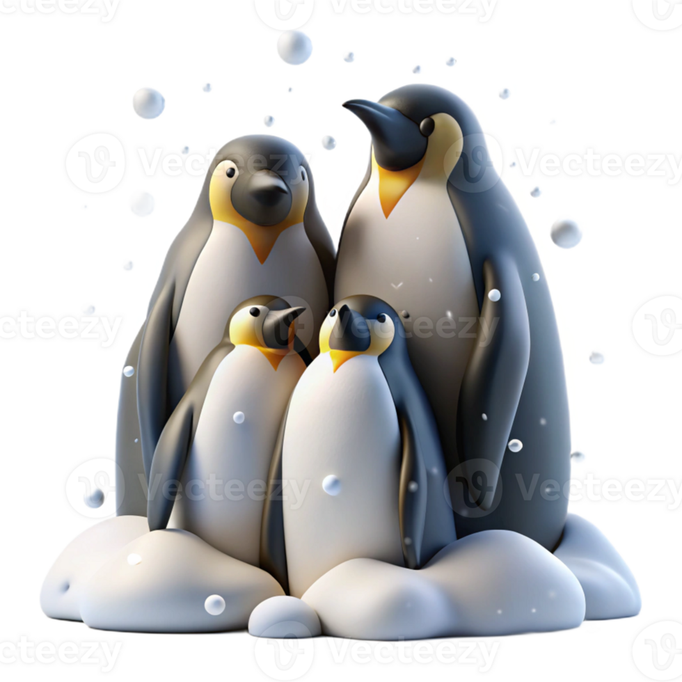 beautiful abstract A group of emperor penguins huddled together against a blizzard, stark white landscape, dramatic lighting, photorealistic style authentic png