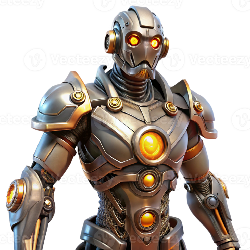 wonderful vintage A steampunk cyborg with intricate mechanical limbs and glowing eyes, dramatic backlighting, cyberpunk style high resolution png