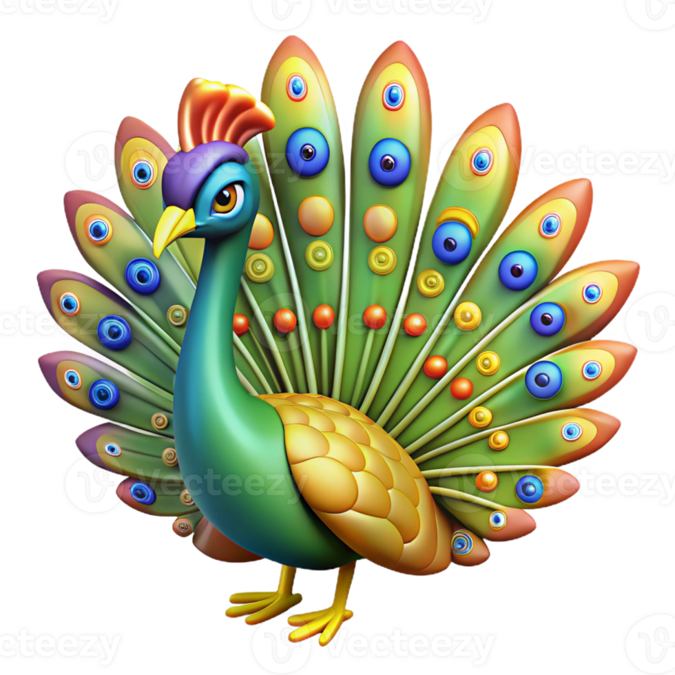 elegant rustic A colorful peacock displaying its magnificent tail feathers, intricate details, vibrant colors, art nouveau style premium png