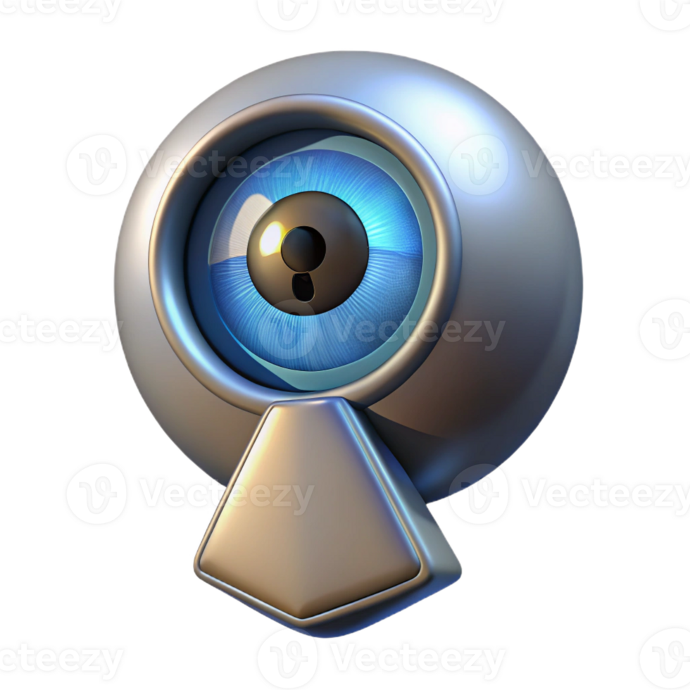 serene abstract A robotic eye peering through a digital keyhole, dramatic chiaroscuro lighting, renaissance style 4K png
