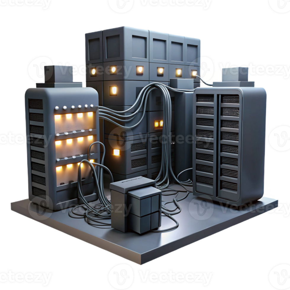 impressive artistic A desolate server room with flickering lights and tangled wires, dim and ominous lighting, dystopian style detailed png
