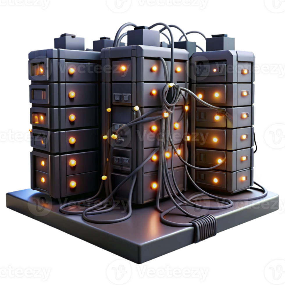 beautiful artistic A desolate server room with flickering lights and tangled wires, dim and ominous lighting, dystopian style professional png