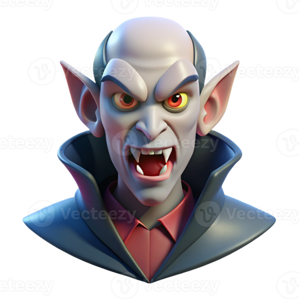 serene artistic Portrait of a brooding vampire with pale skin, sharp fangs, and a piercing gaze, lit by the moon high resolution png