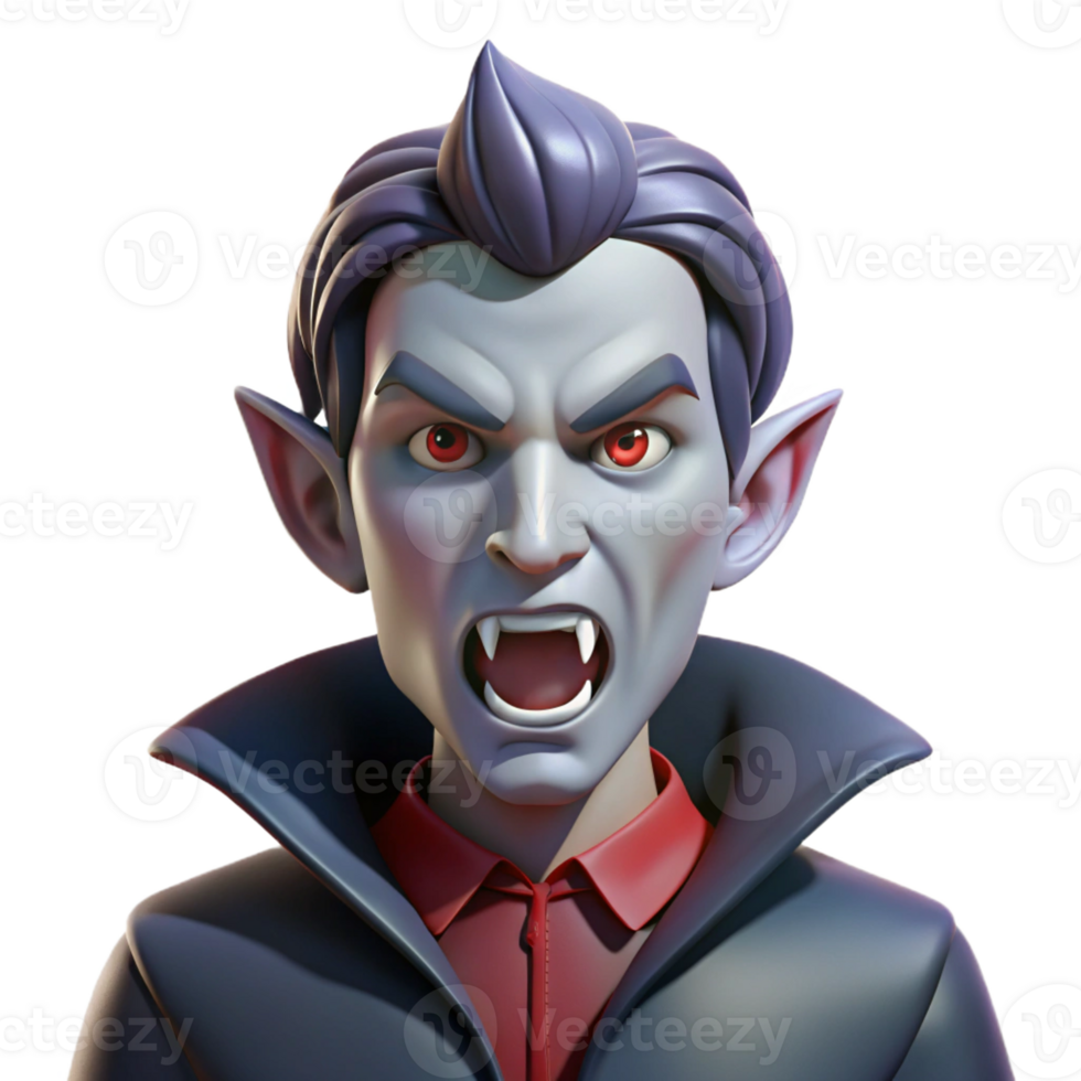 beautiful minimalist Portrait of a brooding vampire with pale skin, sharp fangs, and a piercing gaze, lit by the moon premium png