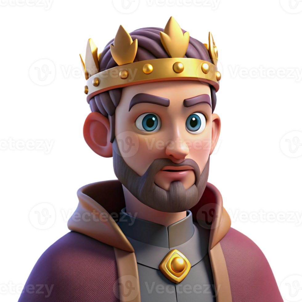 impressive abstract Portrait of a regal king with a crown, a velvet robe, and a stern expression, lit by candlelight in a castle professional png