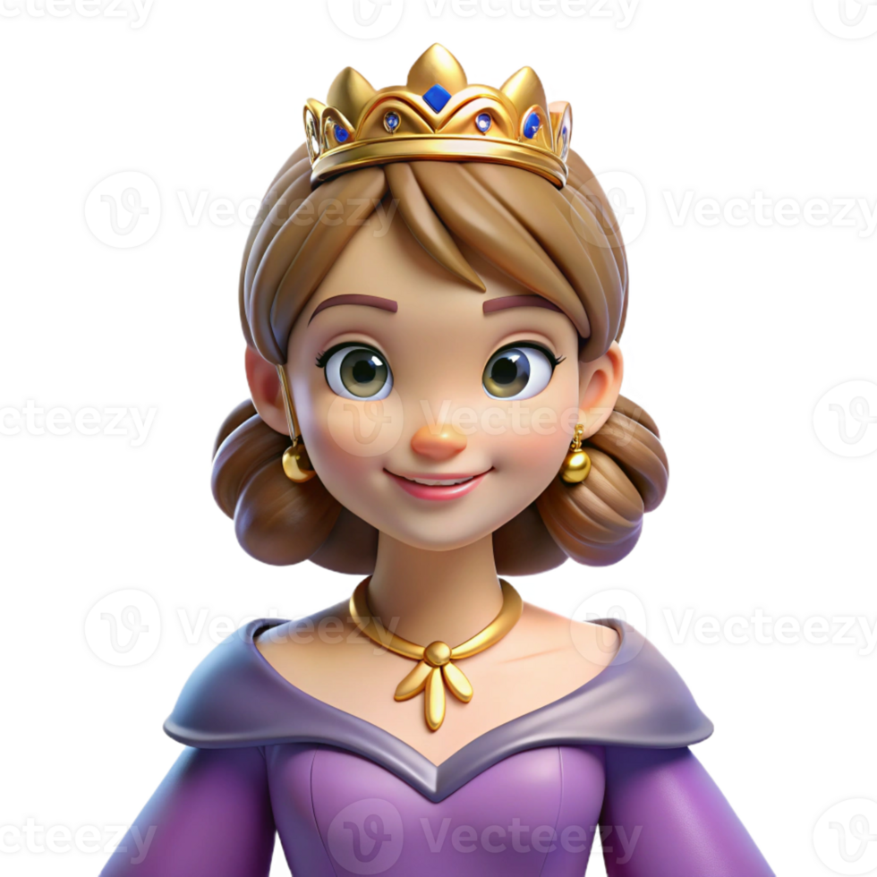 serene classic Portrait of a beautiful queen with a tiara, a flowing gown, and a gentle smile, lit by sunlight in a palace garden detailed png
