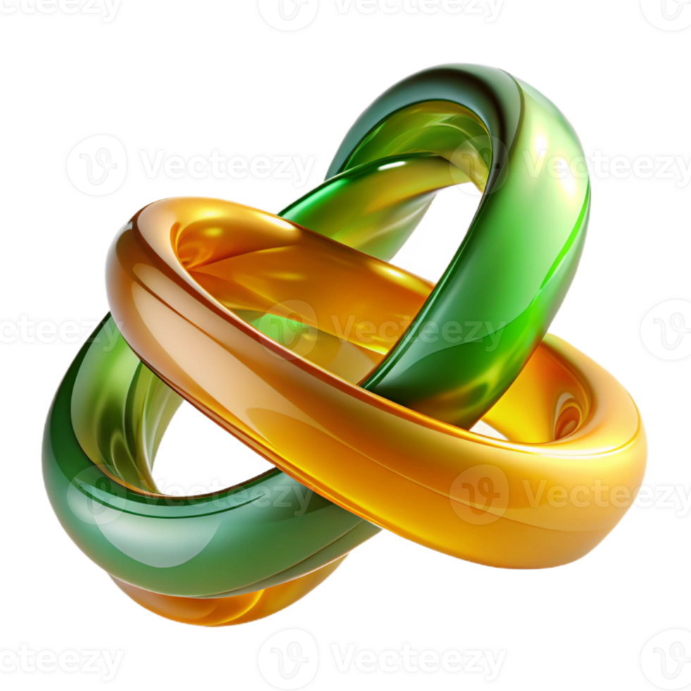 beautiful modern Intertwined ribbons of translucent amber and emerald, flowing like liquid light, under a warm, ambient glow original png