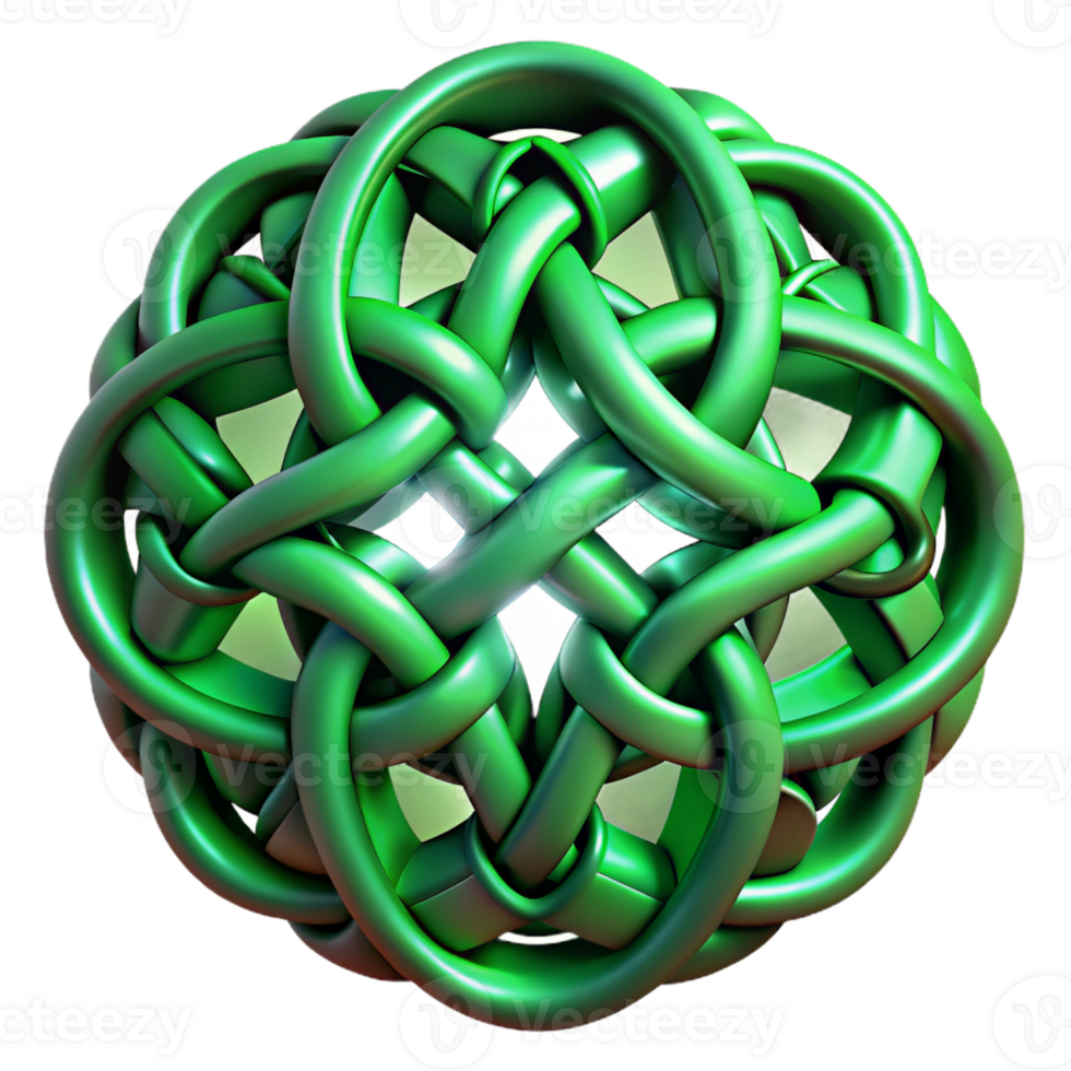 impressive rustic An intricate pattern of interwoven Celtic knots, glowing with an otherworldly green light, under a dramatic chiaroscuro lighting high resolution png