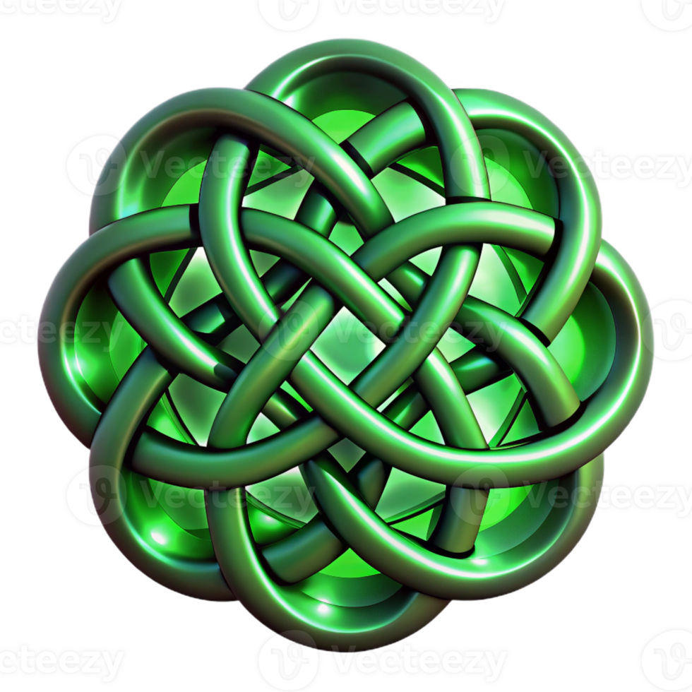 impressive artistic An intricate pattern of interwoven Celtic knots, glowing with an otherworldly green light, under a dramatic chiaroscuro lighting authentic png