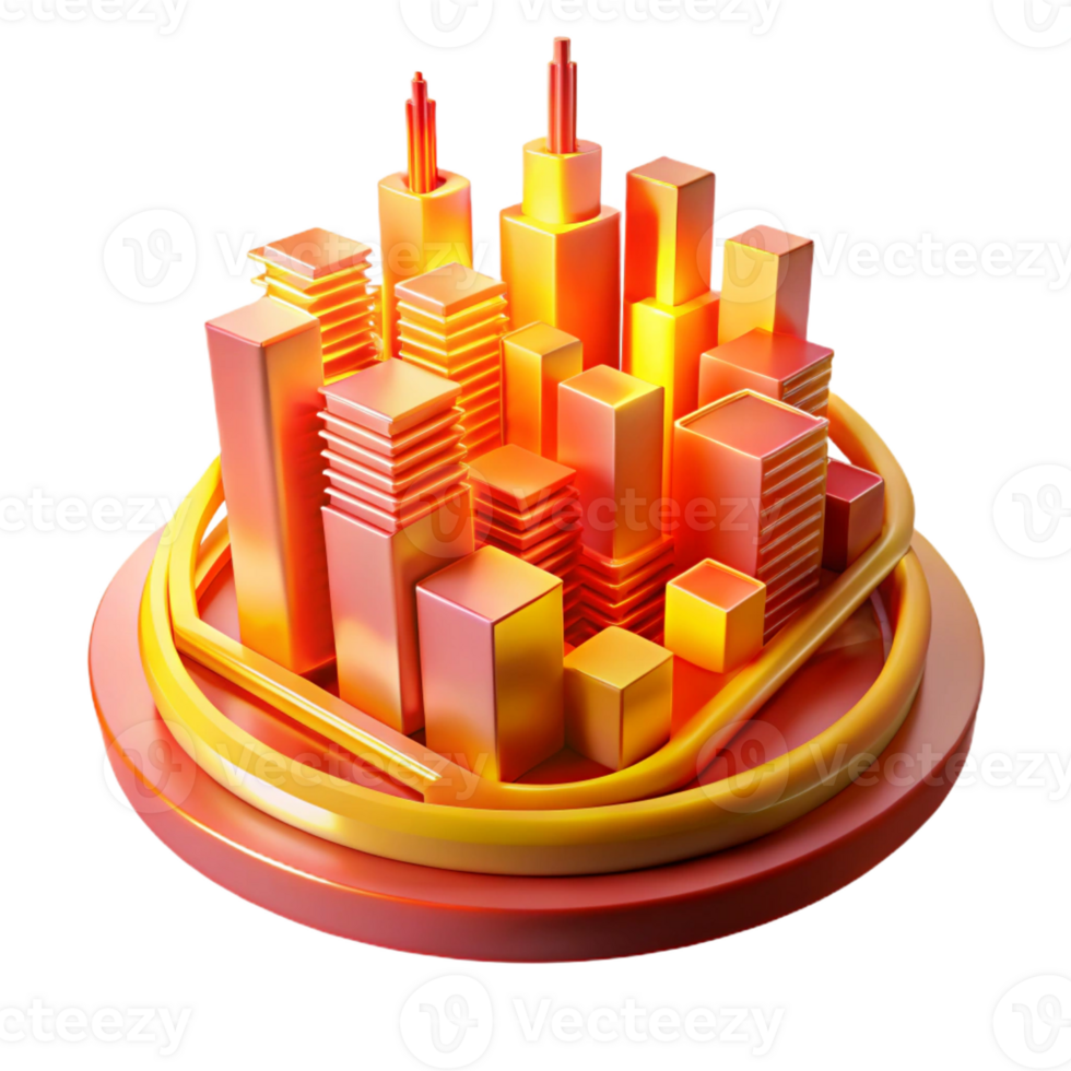 extraordinary vintage A dynamic composition of intersecting lines and curves, in vibrant hues of red and yellow, resembling a futuristic cityscape, under a neon glow high resolution png