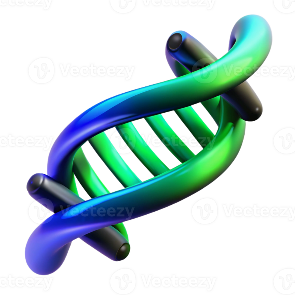 impressive abstract An abstract representation of a DNA helix, composed of glowing strands of blue and green, under a dark, mysterious lighting genuine png