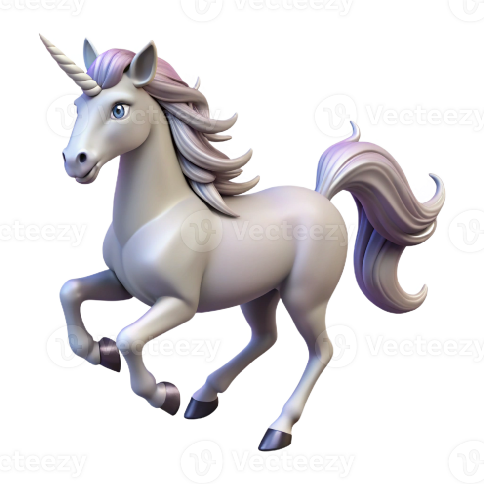 vibrant classic A mystical unicorn with a silver mane galloping through a forest, illuminated by moonlight. Fantasy art style high resolution png