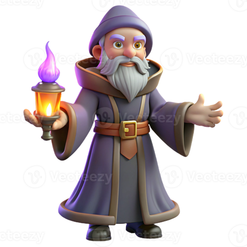 stunning contemporary A wise old wizard casting a spell in his tower, lit by magical runes. Gothic style detailed png