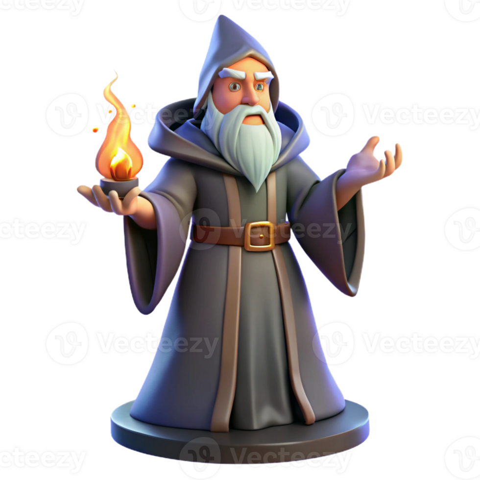 serene minimalist A wise old wizard casting a spell in his tower, lit by magical runes. Gothic style exclusive png