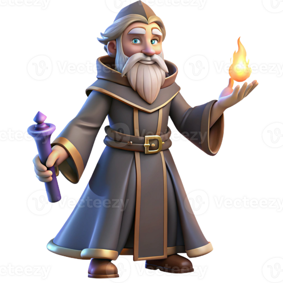 beautiful vintage A wise old wizard casting a spell in his tower, lit by magical runes. Gothic style high resolution png