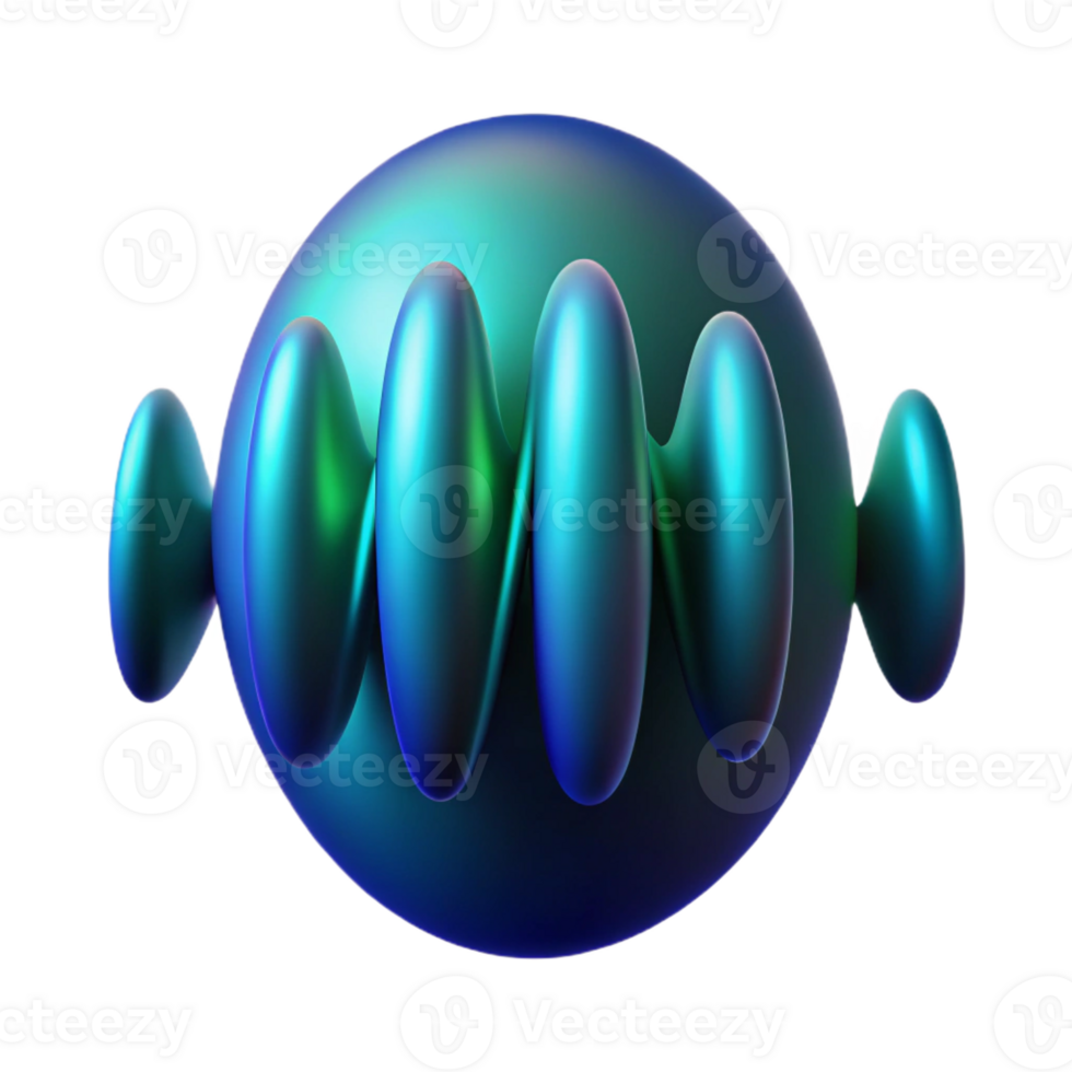 beautiful artistic An abstract representation of a sound wave, visualized as a pulsating orb of light, in shades of blue and green, under a dark, moody lighting high resolution png