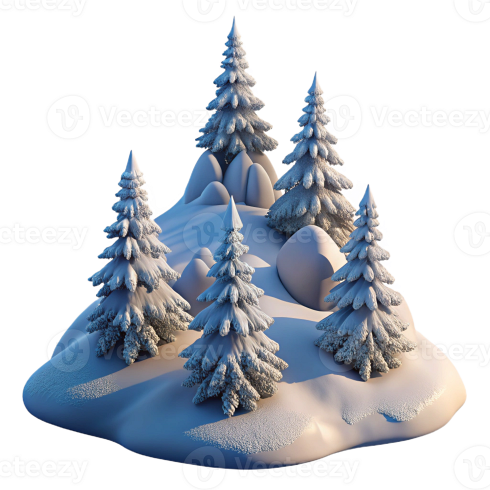 impressive rustic Frost-covered pine trees on a snowy mountain peak, crisp morning light, hyperrealistic style 4K png