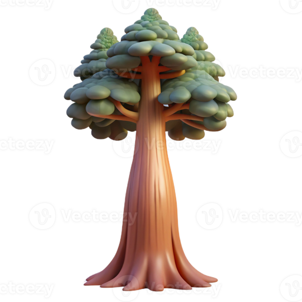 magnificent rustic A giant sequoia tree in a foggy forest, soft diffused light, ethereal style high resolution png