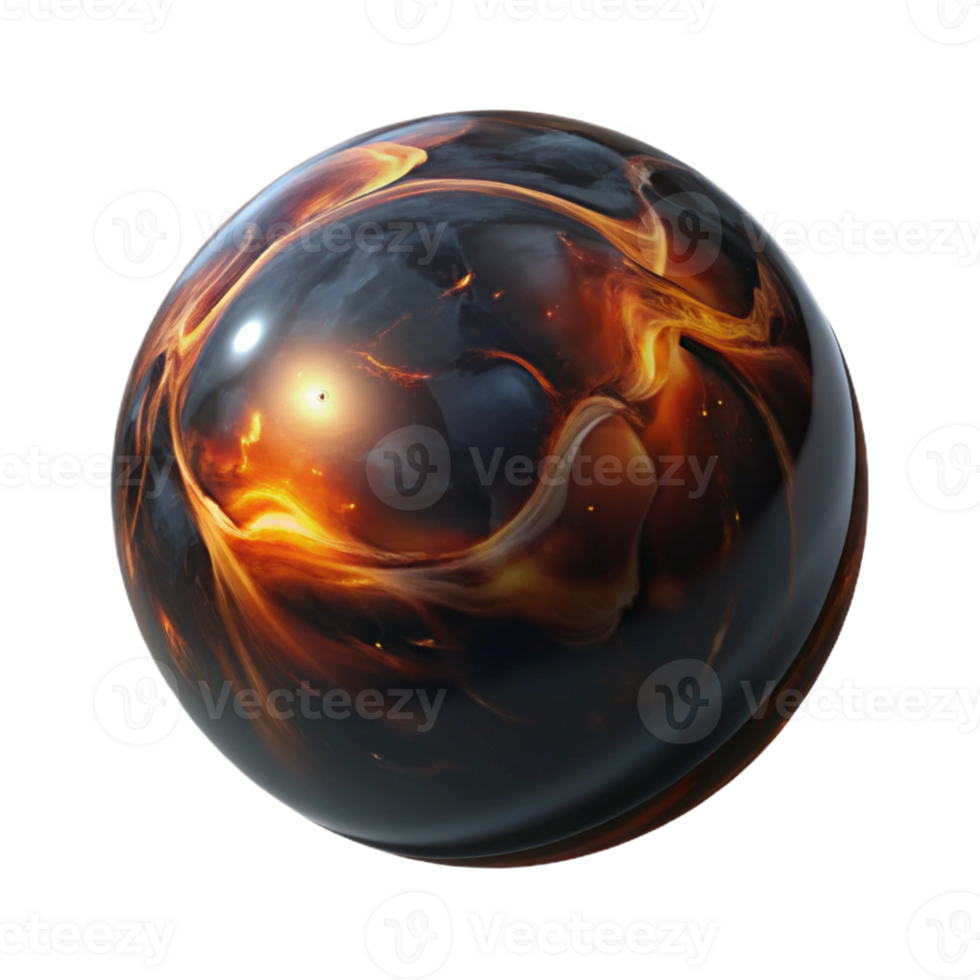 beautiful rustic A single, perfect sphere of polished obsidian, reflecting a distorted image of a burning galaxy, dark and mysterious lighting professional png