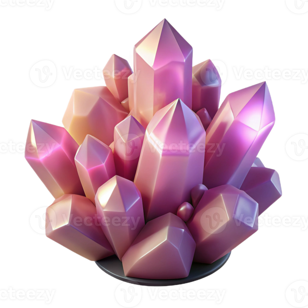 extraordinary traditional A cluster of crystalline formations in shades of amethyst and rose quartz, illuminated by a warm, ambient light, ethereal and delicate premium png