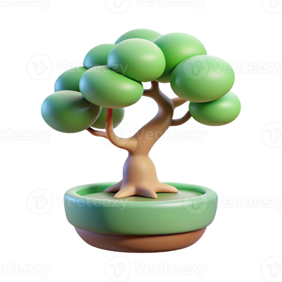 serene abstract A bonsai tree in a zen garden, soft morning light, minimalist style high resolution png