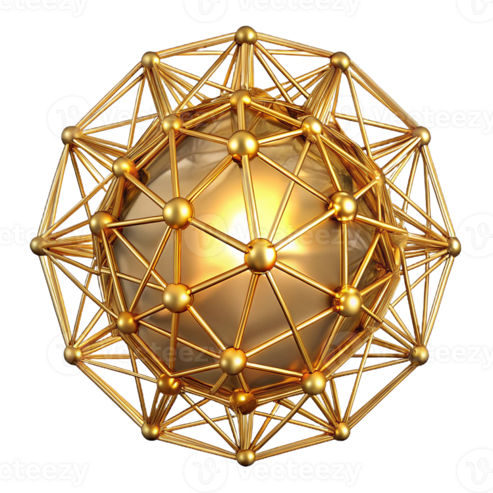 stunning artistic An intricate web of interconnected golden threads, illuminated by a single, bright light source, delicate and intricate detailed png