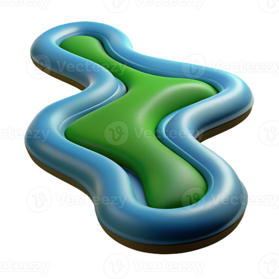extraordinary rustic A winding river seen from above, aerial view, abstract style 4K png