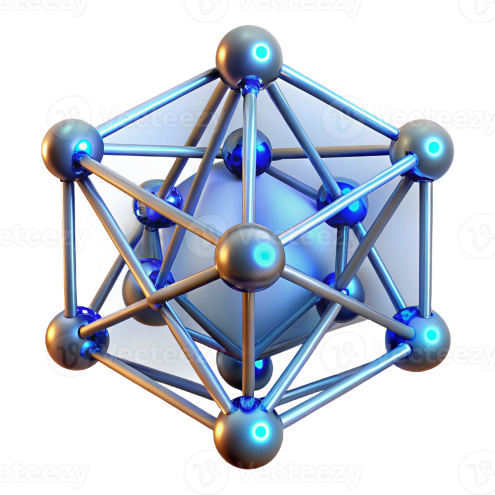 stunning minimalist A network of interconnected, glowing lines, forming a complex, three-dimensional structure, futuristic and technological high resolution png