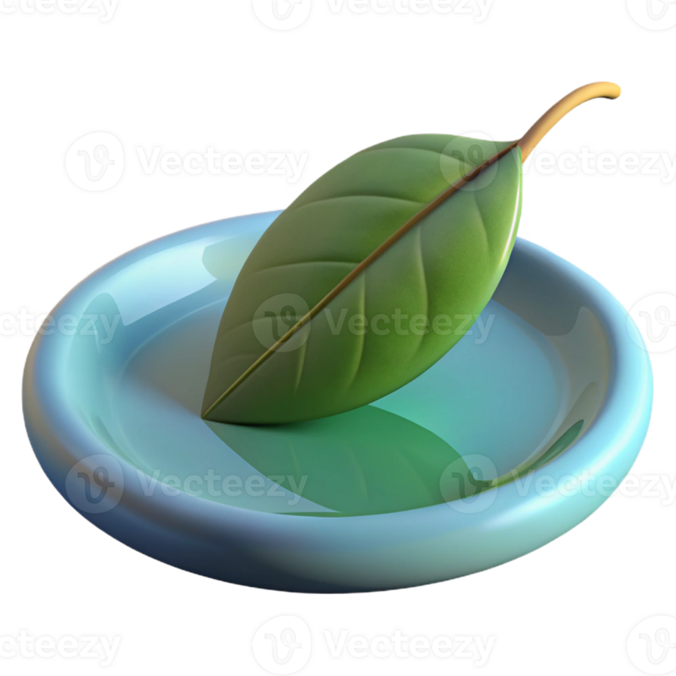 wonderful contemporary A single leaf floating on the surface of a still pond, soft lighting, minimalist style professional png