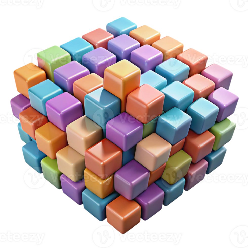 elegant modern A field of randomly generated, pixelated squares, forming a colorful mosaic, digital art high quality png
