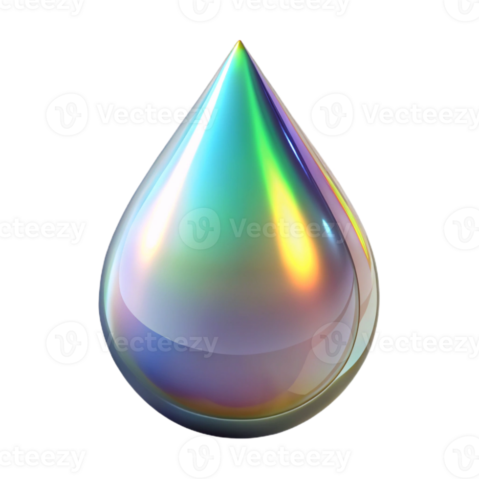vibrant contemporary A single, levitating teardrop, made of crystal, reflecting a rainbow of light, ethereal and delicate exclusive png