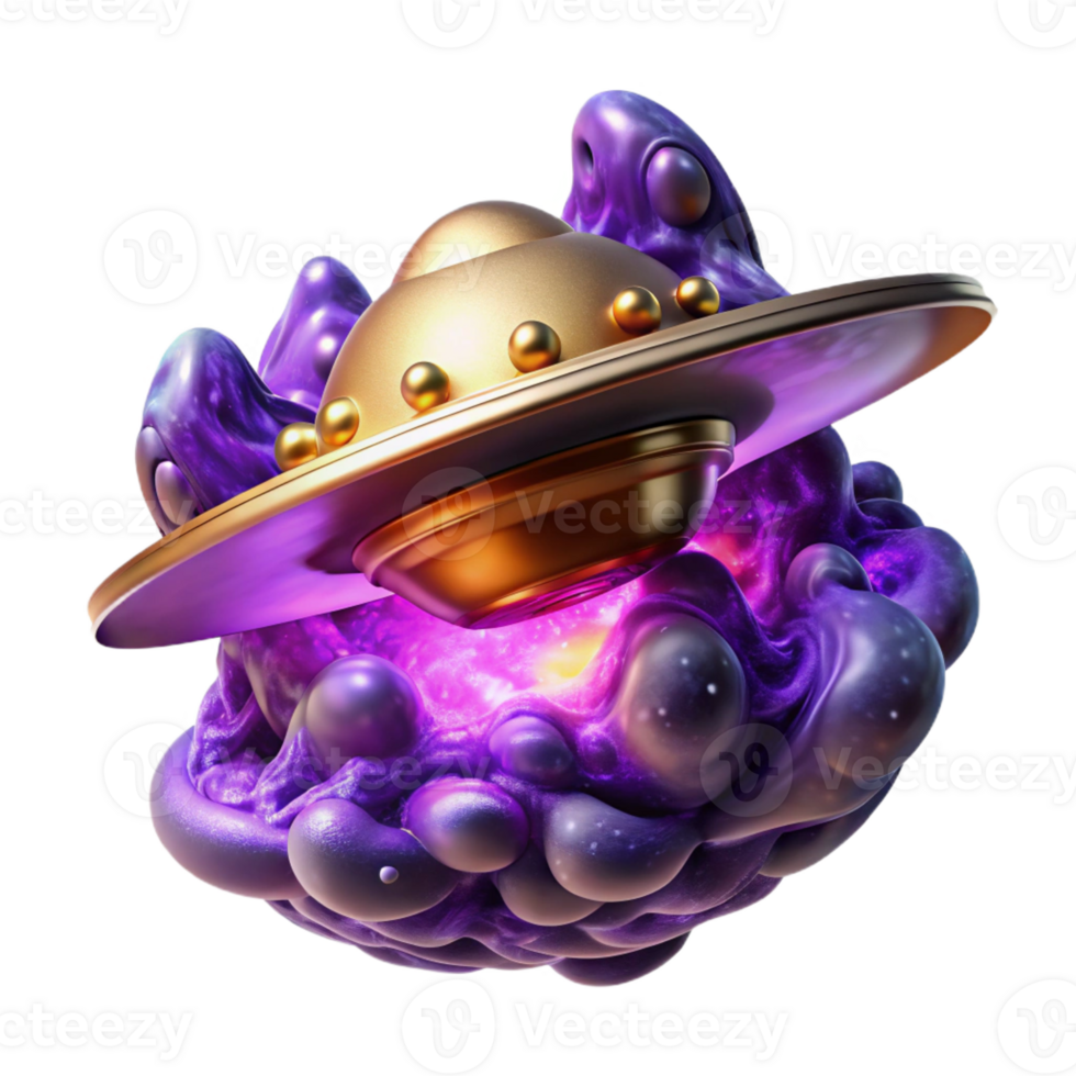 elegant vintage A colossal spaceship, crafted from bioluminescent coral, drifting through a nebula of swirling purple and gold, intricate organic patterns glowing softly exclusive png